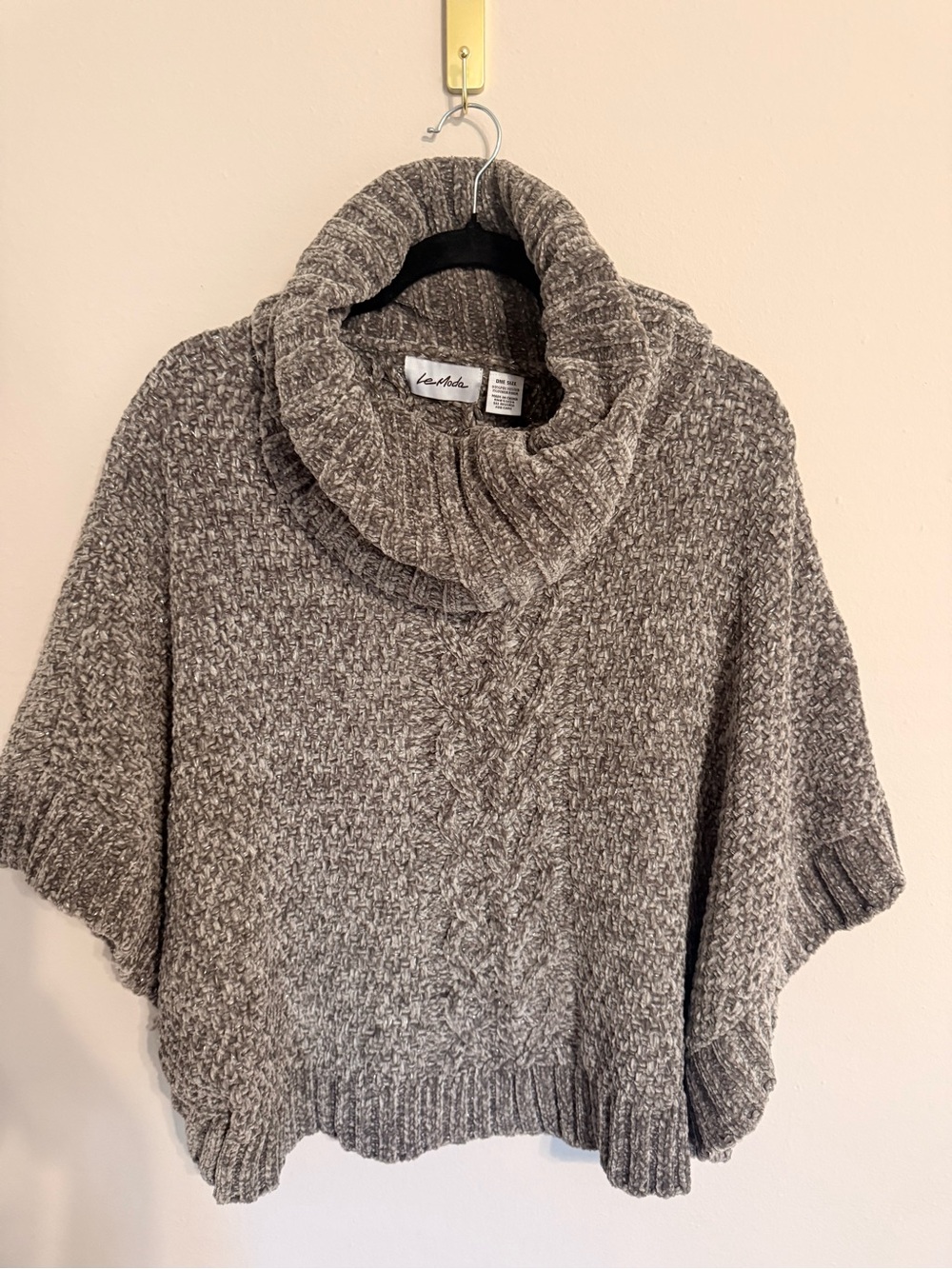 Cozy knit poncho one size